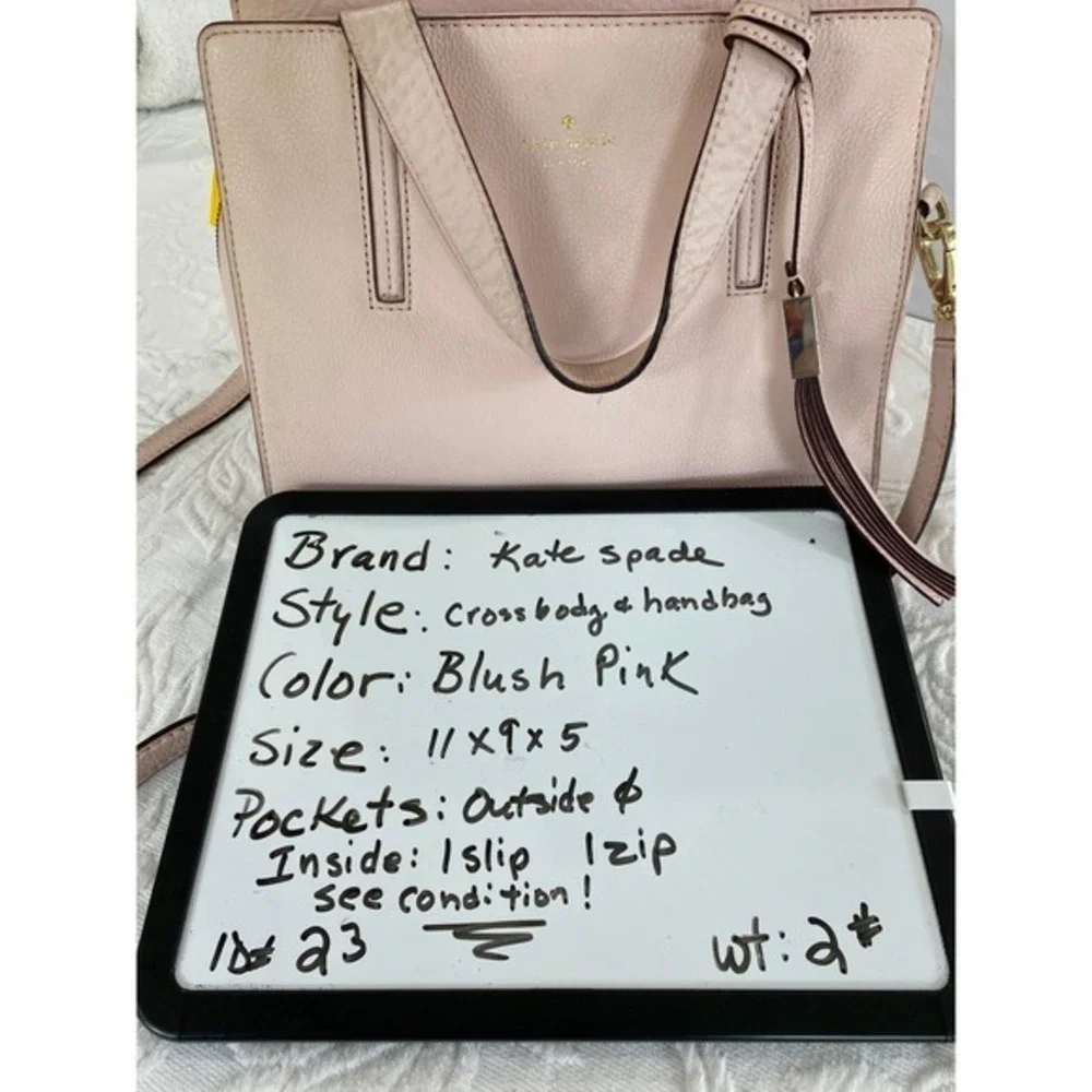 Kate Spade Dominique Bag Blush Pink Pebbled Leather Crossbody‎ Designer Luxury